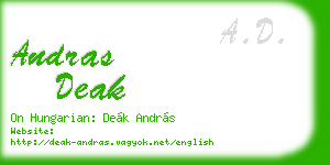 andras deak business card